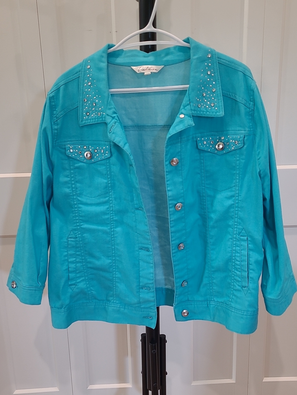 Women’s Turquoise Stud-Embellished Jacket